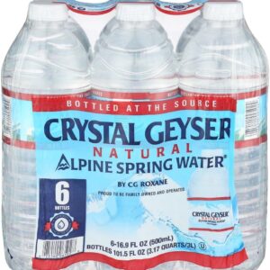 Crystal Geyser, Natural Alpine Spring Water, 16.9 Fl Oz (pack of 6)