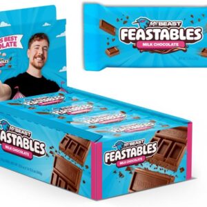 MrBeast Feastables Milk Chocolate Bar, Full Size, 24 Count, Smooth & Creamy Milk Chocolate Candy, Fairtrade Cocoa, 1.24oz Each
